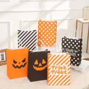 Halloween Candy Bag Ghost Festival Printing Terrifying Pumpkin Packaging Bag Cartoon Thank Party, Thickened Gift Bag, Paper Bags