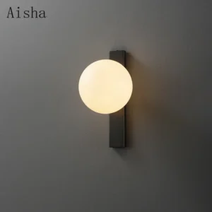Minimalist Wall Lamp Glass Ball Wall Sconce for Home Bedroom Bedside Lamp Hotel Aisle Living Room Background Wall Light Fixtures